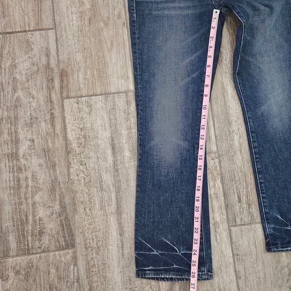 Mother “Insider Ankle Mile High” Jeans 27 Dark Wash Cropped Slim Kick Hem Urban - Picture 6 of 16